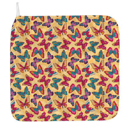Retro Colorful Butterfly Pattern Print Hand Towel