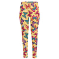 Retro Colorful Butterfly Pattern Print High-Waisted Pocket Leggings