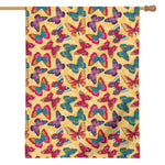 Retro Colorful Butterfly Pattern Print House Flag