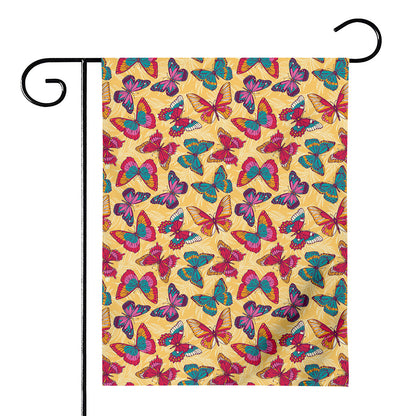 Retro Colorful Butterfly Pattern Print House Flag