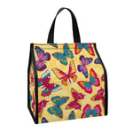 Retro Colorful Butterfly Pattern Print Insulated Lunch Tote