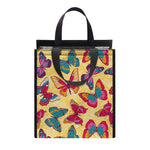 Retro Colorful Butterfly Pattern Print Insulated Lunch Tote