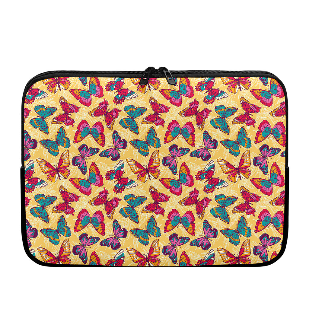Retro Colorful Butterfly Pattern Print Laptop Sleeve