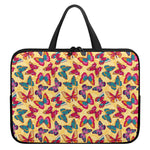 Retro Colorful Butterfly Pattern Print Laptop Sleeve With Handle
