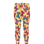 Retro Colorful Butterfly Pattern Print Men's leggings