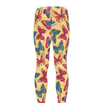 Retro Colorful Butterfly Pattern Print Men's leggings
