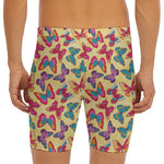 Retro Colorful Butterfly Pattern Print Men's Long Boxer Briefs