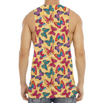 Retro Colorful Butterfly Pattern Print Men's Muscle Tank Top
