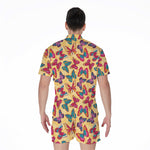 Retro Colorful Butterfly Pattern Print Men's Rompers