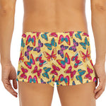 Retro Colorful Butterfly Pattern Print Men's Short Boxer Briefs