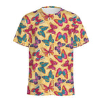 Retro Colorful Butterfly Pattern Print Men's Sports T-Shirt