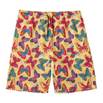 Retro Colorful Butterfly Pattern Print Men's Swim Trunks