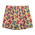 Retro Colorful Butterfly Pattern Print Mesh Shorts