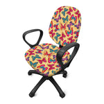 Retro Colorful Butterfly Pattern Print Office Chair Cover