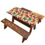 Retro Colorful Butterfly Pattern Print Picnic Table Cover