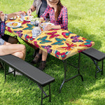 Retro Colorful Butterfly Pattern Print Picnic Table Cover