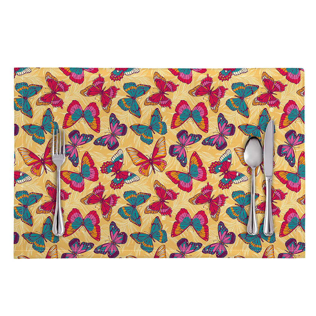 Retro Colorful Butterfly Pattern Print Placemat