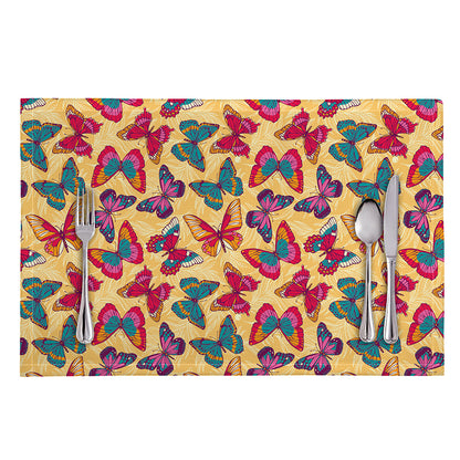 Retro Colorful Butterfly Pattern Print Placemat