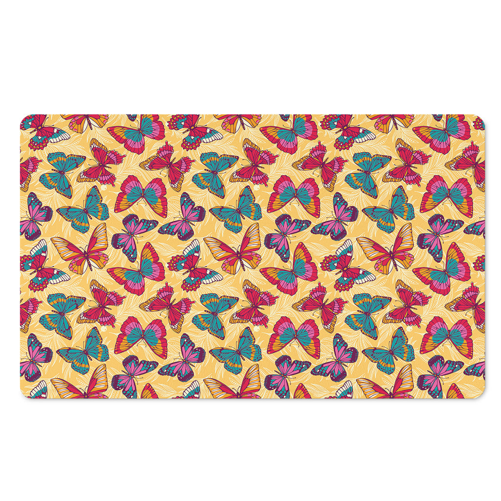 Retro Colorful Butterfly Pattern Print Polyester Doormat
