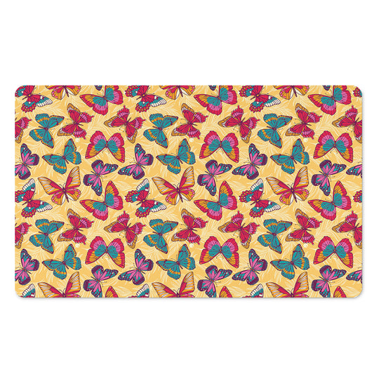 Retro Colorful Butterfly Pattern Print Polyester Doormat
