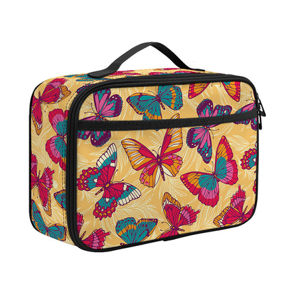 Retro Colorful Butterfly Pattern Print Portable Lunch Bag