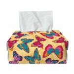 Retro Colorful Butterfly Pattern Print Rectangle Tissue Box Cover