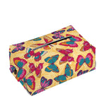 Retro Colorful Butterfly Pattern Print Rectangle Tissue Box Cover