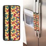 Retro Colorful Butterfly Pattern Print Refrigerator Handle Covers