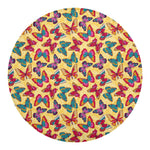 Retro Colorful Butterfly Pattern Print Round Blanket
