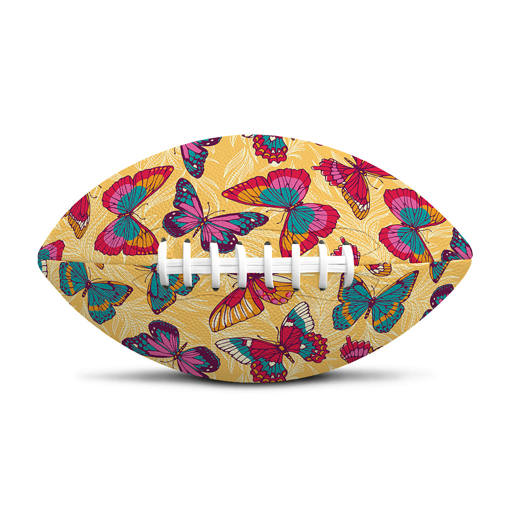 Retro Colorful Butterfly Pattern Print Rugby Ball