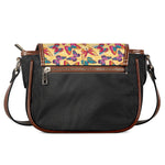 Retro Colorful Butterfly Pattern Print Saddle Bag
