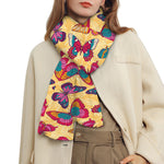 Retro Colorful Butterfly Pattern Print Scarf