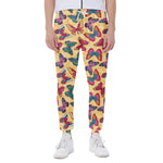Retro Colorful Butterfly Pattern Print Scuba Joggers