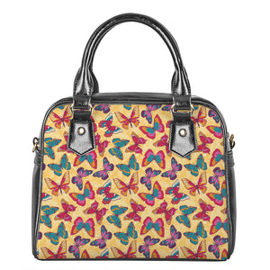 Retro Colorful Butterfly Pattern Print Shoulder Handbag