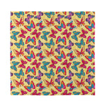 Retro Colorful Butterfly Pattern Print Silk Bandana