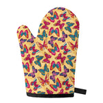 Retro Colorful Butterfly Pattern Print Single Oven Mitt