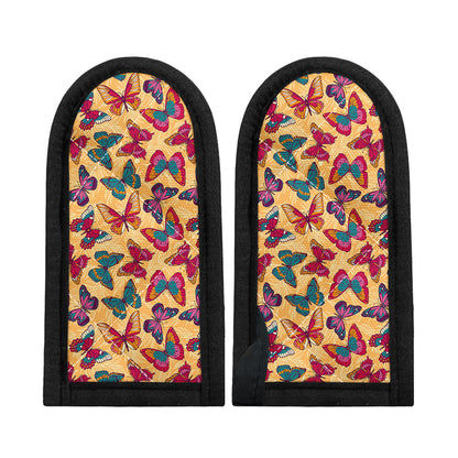 Retro Colorful Butterfly Pattern Print Skillet Handle Cover