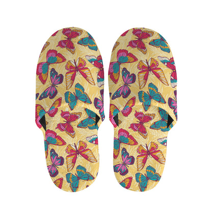 Retro Colorful Butterfly Pattern Print Slippers
