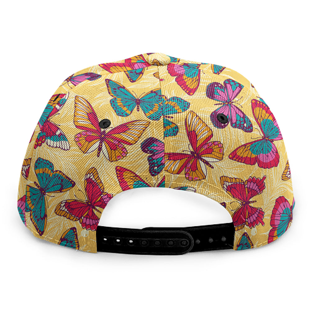 Retro Colorful Butterfly Pattern Print Snapback Cap