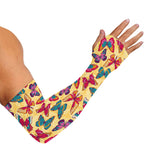 Retro Colorful Butterfly Pattern Print Sun Protection Arm Sleeves