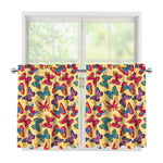 Retro Colorful Butterfly Pattern Print Tier Curtains