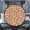 Retro Colorful Butterfly Pattern Print Tire Cover