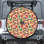 Retro Colorful Butterfly Pattern Print Tire Cover With Camera Hole