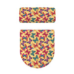 Retro Colorful Butterfly Pattern Print Toilet Lid And Tank Cover Set