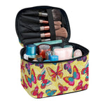 Retro Colorful Butterfly Pattern Print Travel Makeup Bag