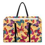 Retro Colorful Butterfly Pattern Print Utility Tote Bag
