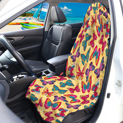 Retro Colorful Butterfly Pattern Print Waterproof Car Seat Cover