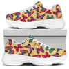 Retro Colorful Butterfly Pattern Print White Chunky Shoes