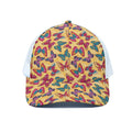 Retro Colorful Butterfly Pattern Print White Mesh Trucker Hat