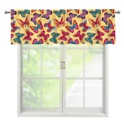 Retro Colorful Butterfly Pattern Print Window Valance